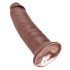 King Cock 10 - Stor dildo med sugpropp (25 cm) - brun