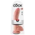 King Cock 9 - stor dildo med pung och sugpropp (23 cm, naturfärg)