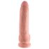 King Cock 9 - stor dildo med sugkopp och pung (23 cm) - naturfärg