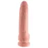 King Cock 9 - stor dildo med pung och sugpropp (23 cm, naturfärg)
