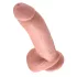 King Cock 9 - stor dildo med pung och sugpropp (23 cm, naturfärg)