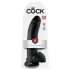 King Cock - dildo med pung och sugpropp 23 cm - svart