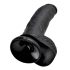 King Cock 9 - stor sugkoppsdildo med pung, svart (23 cm)
