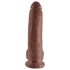 King Cock 9 - stort dildo med sugkopp och testiklar (23 cm) - brun