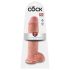 King Cock 11 - sugkopp dildo med pung (28 cm) - natur