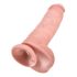 King Cock 11 - sugkopp dildo med pung (28 cm) - natur