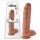 King Cock 11 - sugproppad dildo med pung (28 cm) - mörk natur