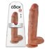 King Cock 11 - sugproppad dildo med pung (28 cm) - mörk natur