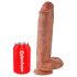 King Cock 11 - sugproppad dildo med pung (28 cm) - mörk natur