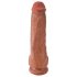 King Cock 11 - sugproppad dildo med pung (28 cm) - mörk natur