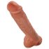 King Cock 11 - sugproppad dildo med pung (28 cm) - mörk natur