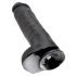King Cock 11 - stor dildo med sugkopp och pung (28cm) - svart