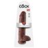 King Cock 11 - Stor sugpropp dildos med pung (28cm) - brun