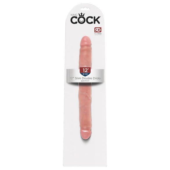 King Cock 12 Slim - naturtrog dubbel dildo (31 cm)