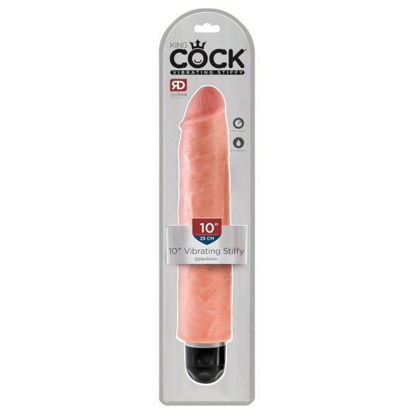 King Cock 10 Stiffy - vattentät, verklighetstrogen vibrator (25cm) - naturfärg