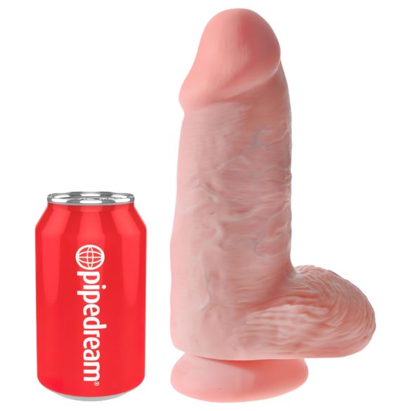 King Cock - dildo med sugkopp och pung - 23 cm - hudfärgad