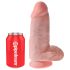 King Cock 9 Chubby - Sugpropp med testiklar dildo (23 cm) - Naturfärg