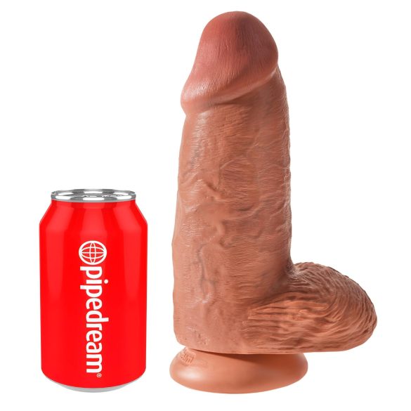 King Cock - dildo med sugkopp - 23 cm mörk natur