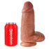 King Cock - dildo med sugkopp - 23 cm mörk natur