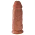 King Cock - dildo med sugkopp - 23 cm mörk natur