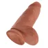 King Cock - dildo med sugkopp - 23 cm mörk natur