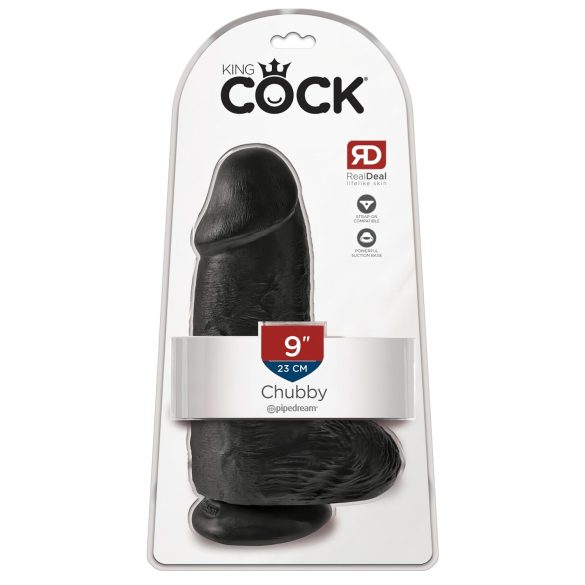 King Cock 9 Chubby sugpropp-dildo 23 cm - svart