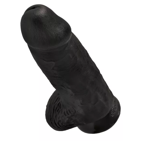 King Cock - dildo med sugkopp och pung - svart - 23cm