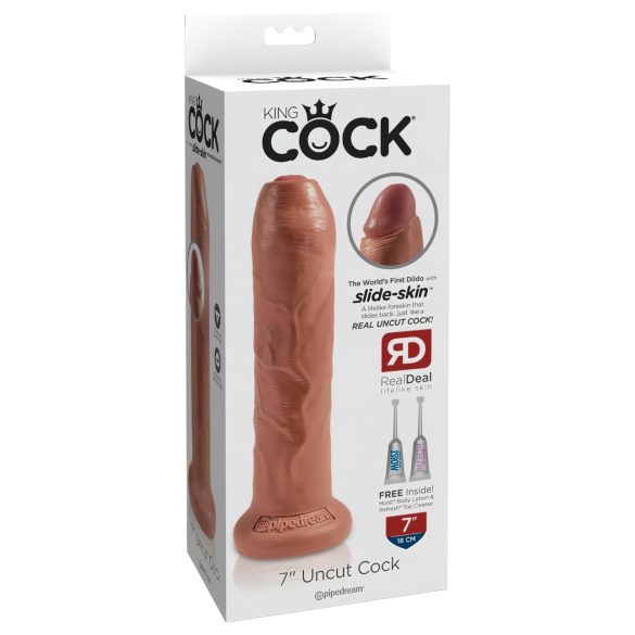 King Cock 7 - realistisk dildo (18 cm) - mörk natur