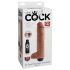 King Cock 10 - realistisk sprutande dildo (25 cm) - naturfärg