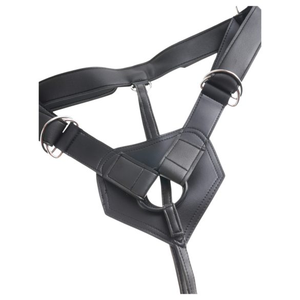 King Cock 7 - strap-on dildo med sele - svart