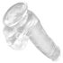 King Cock Clear 6 - sugproppsfäste, testiklar liten dildo (15 cm)