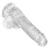 King Cock - dildo med sugpropp och pung - transparent 15 cm