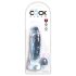 King Cock Clear 7 - Dildo med sugkopp och testiklar (18 cm)