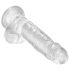 King Cock Clear 7 - Dildo med sugkopp och testiklar (18 cm)