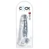 King Cock Clear 8 - dildo med sugkopp och pung - 20 cm