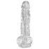 King Cock Clear 8 - Dildo med sugkopp och pung (20 cm)