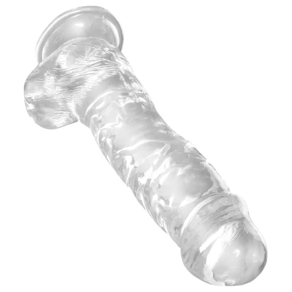 King Cock Clear 8 - dildo med sugkopp och pung - 20 cm
