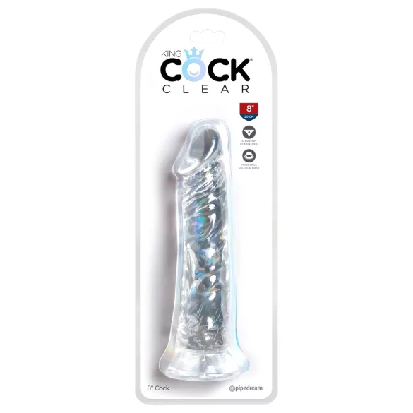 King Cock Clear 8 - stor dildo med sugkopp (20 cm)