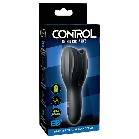/ Kontroll Cock Teaser - vattentät, uppladdningsbar glansvibrator (svart)