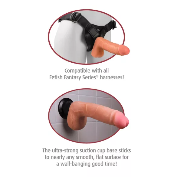 Real Feel Deluxe No.1 - dildo med pung - realistisk vibrator - hudfärgad