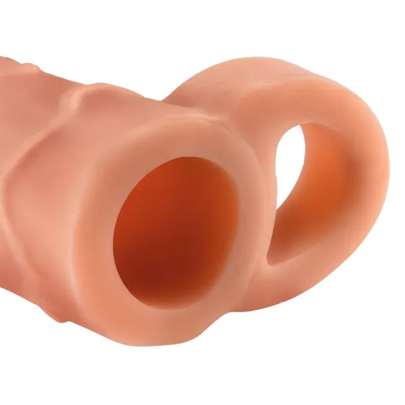 Pipedream X-TENSION Perfect 1 - penisförlängare med testikelring (17,7 cm, naturfärgad)