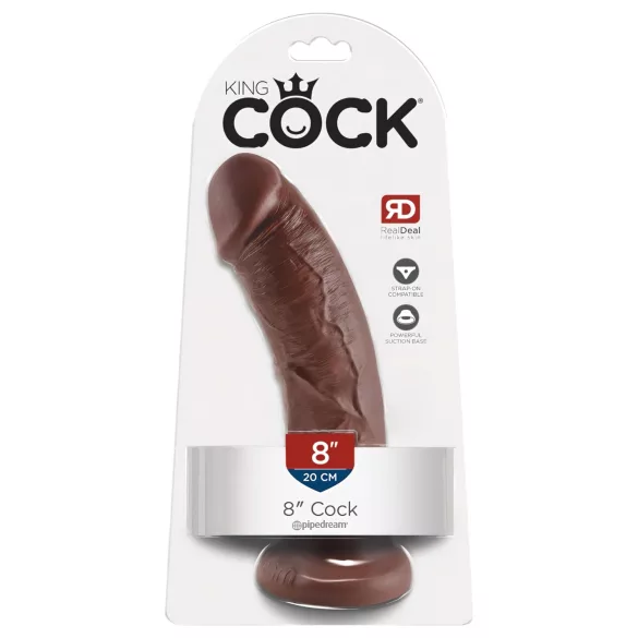 King Cock - dildo 20 cm - realistisk - brun