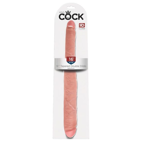King Cock 16 Tapered – naturtrogen dubbel dildo (41 cm) - naturfärg