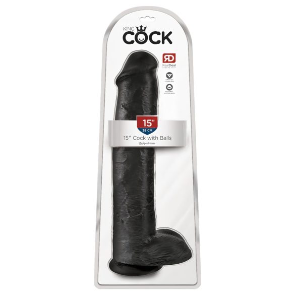 King Cock 15 - Sugpropp, med pung (38cm) - svart