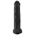 King Cock 15 - dildo med sugkopp och pung - svart 38cm