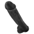 King Cock 15 - dildo med sugkopp och pung - svart 38cm