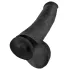 King Cock 15 - dildo med sugkopp och pung - svart 38cm