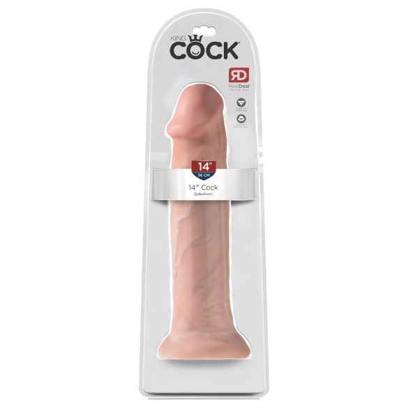 King Cock 14 – Sugande dildo med sugkopp (36 cm) - naturfärg