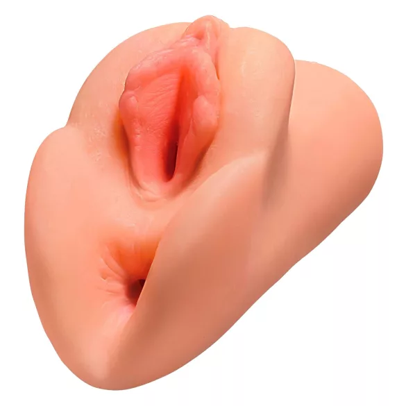 PDX - dubbel onanator - 2-i-1 realistisk masturbator - naturfärg