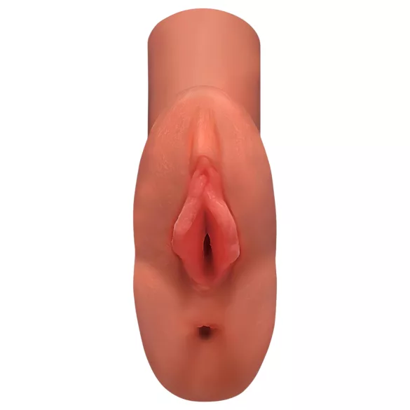 PDX - Masturbator dubbeländad - realistisk 2-i-1 - mörk naturfärg